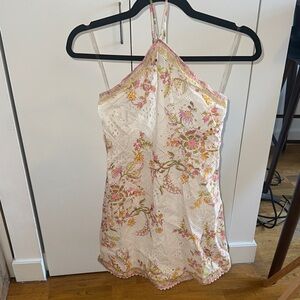 Floral Embroidered Halter Dress
